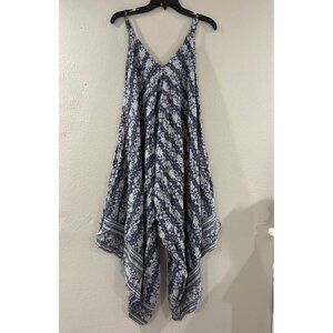 Jopna Women Pants & Jumpsuits Rompers Sleeveless Blue floral bohemian size small